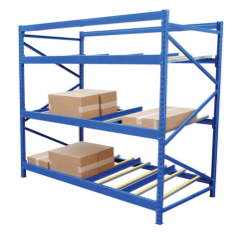 Steel Carton Flow Rack 4 Ft. Length 4 Level 1,000 Lb. Capacity 