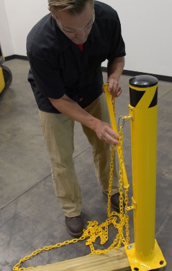 Steel Dock Chain Barrier Bollard 4.5 In. Diameter