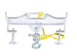 Convert your fork truck into a hook with anchor in a matter of seconds. The easy to attach Hoisting Hook does not require the assistance of special tools. Secured to the fork truck by means of a 48" long safety restraint and screw clamps. Available in sing