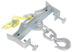 Steel double swivel hoist hook for fork truck 3 x 23 x 21.625 inch 10000 lb capacity zinc plated