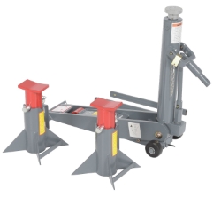 Steel manual hydraulic fork truck jack 29 x 10 x 26 inch 15000 lb capacity gray powder coated