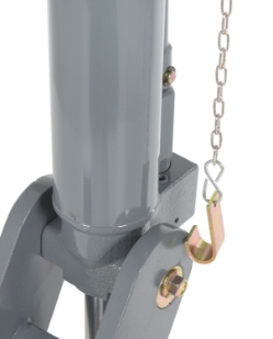 Steel manual hydraulic fork truck jack 29 x 10 x 26 inch 15000 lb capacity gray powder coated