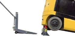Steel manual hydraulic fork truck jack 29 x 10 x 26 inch 15000 lb capacity gray powder coated