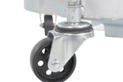 Steel quad drum dolly with handle 1200 lb capacity for 5 gallon pails and 55 gallon drums