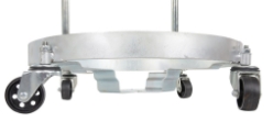 Steel quad drum dolly with handle 1200 lb capacity for 5 gallon pails and 55 gallon drums