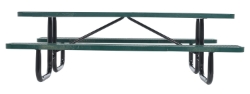 Steel Picnic Table Expanded Metal Rectangle Top 30 In. x 96 In. Green