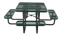 Steel Picnic Table Expanded Metal Square Top 46 In. x 46 In. Green