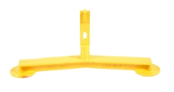 Steel Pipe Railing Barricade Base with Feet Yellow