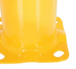 Steel pipe safety bollard 48 inch tall 5.5 inch diameter powder coated safety yellow