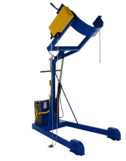 Steel Portable DC Powered Hydraulic Drum Carrier, Rotator and Boom 59-11/16 In. Lift Height 800 Lb. Capacity