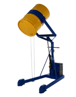 Steel Portable DC Powered Hydraulic Drum Carrier, Rotator and Boom 59-11/16 In. Lift Height 800 Lb. Capacity