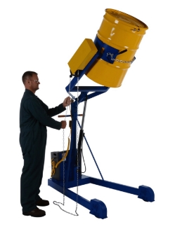 Steel Portable DC Powered Hydraulic Drum Carrier, Rotator and Boom 71-1/4 In. Lift Height 800 Lb. Capacity 
