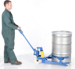 Steel portable drum jack for 55 gallon drums 660 lb capacity rim grip lifting