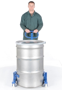 Steel portable drum jack for 55 gallon drums 660 lb capacity rim grip lifting