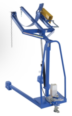 Steel Portable Hydraulic Drum Carrier, Rotator and Boom 71-1/4 In. Lift Height 800 Lb. Capacity