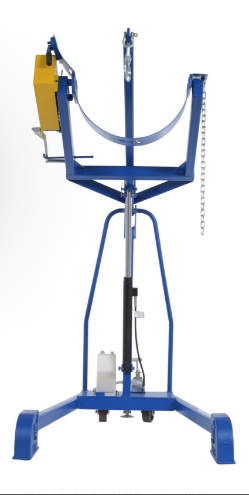 Steel Portable Hydraulic Drum Carrier, Rotator and Boom 71-1/4 In. Lift Height 800 Lb. Capacity