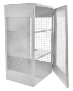 Steel Propane Exchange Cylinder Storage Cabinets with Mesh Door 18 Cylinder Capacity WhiteP