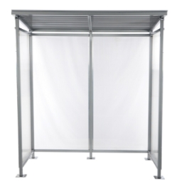 Steel Smoking Shelter Bus Stop 3-4 Person Capacity Silver