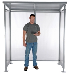 Steel Smoking Shelter Bus Stop 3-4 Person Capacity Silver