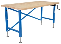 Steel/Wood Manual Adjustable Ergonomic Work Bench 72 In. x 36 In. 750 Lb. Capacity