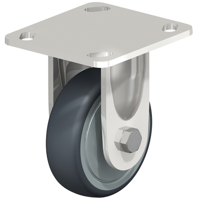 Thermoplastic rubber rigid caster 4 inch 1 inch width 220 lb stainless steel food grade