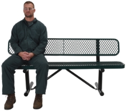 Steel Bench Expanded Metal 72" - Powder Coated - Creative Coating Solutions