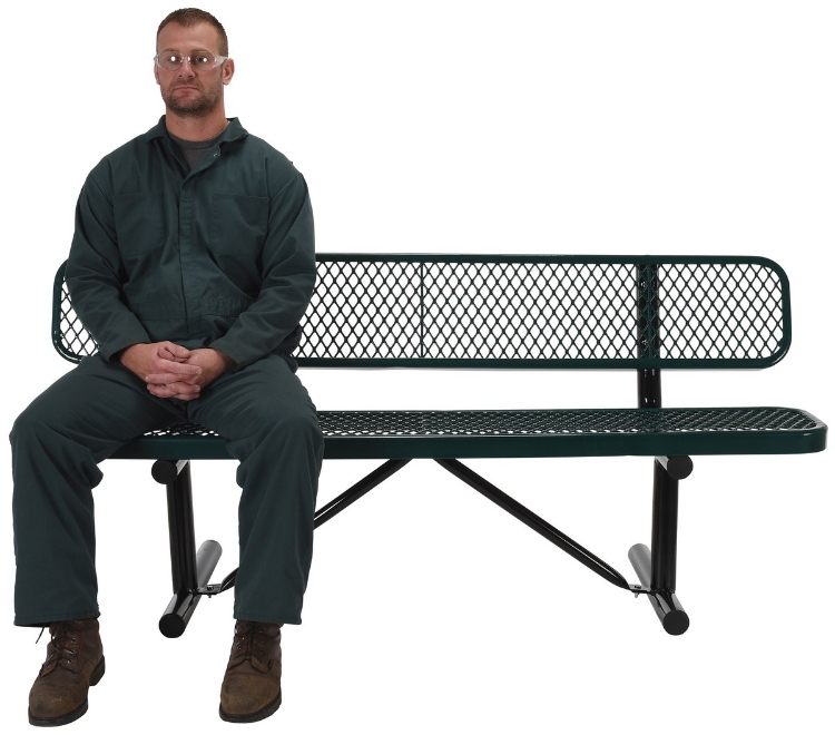 Steel Bench Expanded Metal 72" - Powder Coated - Creative Coating Solutions