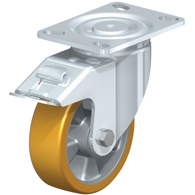 Polyurethane total brake swivel caster 6 inch 2 inch 1100 lb capacity non-marking
