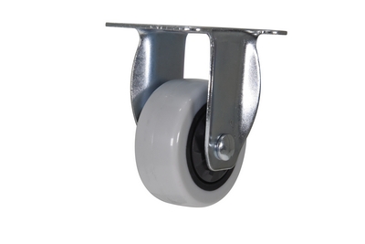Polypropylene rigid caster 3-inch diameter 1-inch width 176 lb capacity with zinc-plated yoke