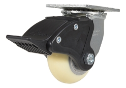 Polyurethane total brake swivel caster 4 inch 2 inch 900 lb capacity non-marking