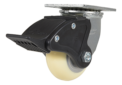 Polyurethane total brake swivel caster 4 inch 2 inch 900 lb capacity non-marking