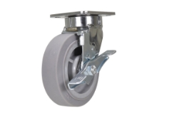 Duratek thermoplastic rubber swivel brake caster 6 inch diameter 2 inch width 600 lb