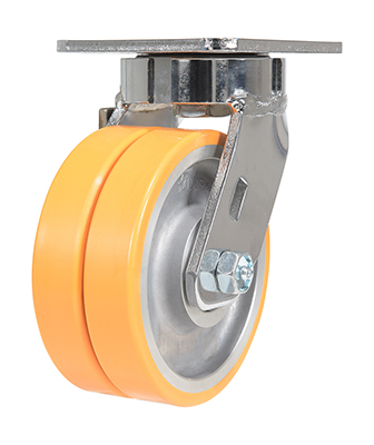 Sirius polyurethane dual swivel caster 4 inch 2 inch 1000 lb capacity non-marking