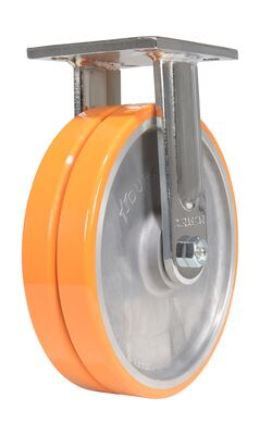 Sirius polyurethane dual rigid caster 8 inch 2 inch 2000 lb capacity non-marking
