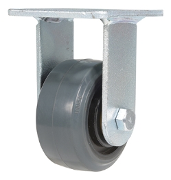 Rubber rigid caster 4 inch diameter 2 inch width 551 lb capacity dark gray non-marking
