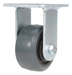 Rubber rigid caster 4 inch diameter 2 inch width 551 lb capacity dark gray non-marking