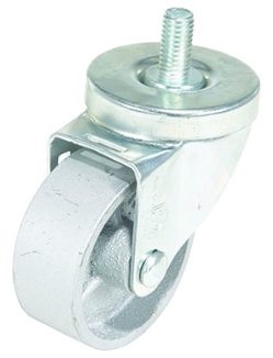 Cast iron stem swivel caster 3 inch diameter 1 inch width 350 lb capacity threaded stem