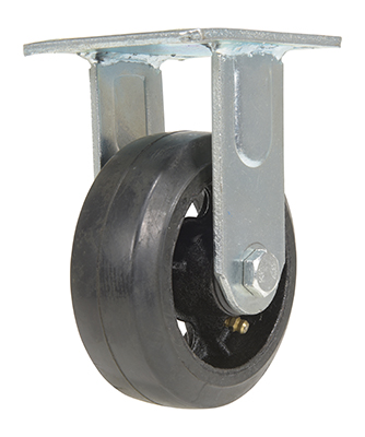 Rubber rigid caster 5 inch diameter 2 inch width 440 lb capacity aluminum core