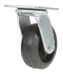 Rubber swivel caster 5 inch diameter 2 inch width 440 lb capacity aluminum core