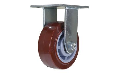 Polyurethane rigid caster 5 inch 2 inch width 700 lb capacity non-marking maroon gray