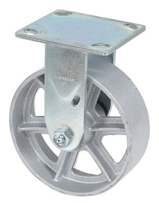 Semi steel rigid caster 6 inch x 2 inch 1200 lb capacity with zerk fitting