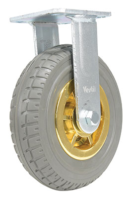 Flat-free rigid caster 8 inch diameter 2 inch width 661 lb capacity dark gray