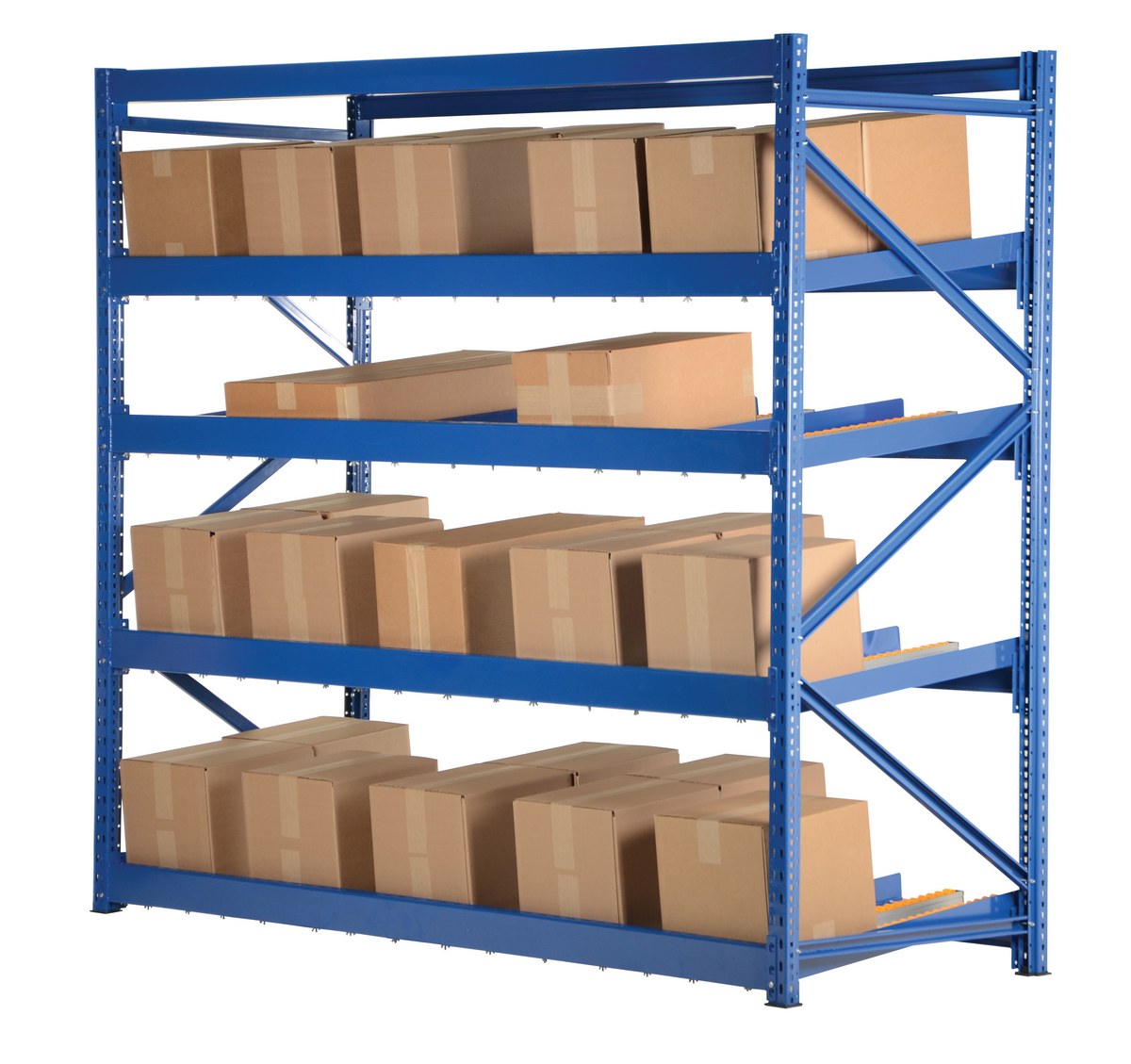 Steel Carton Flow Rack 4 Ft. Length 5 Level 1,000 Lb. Capacity 