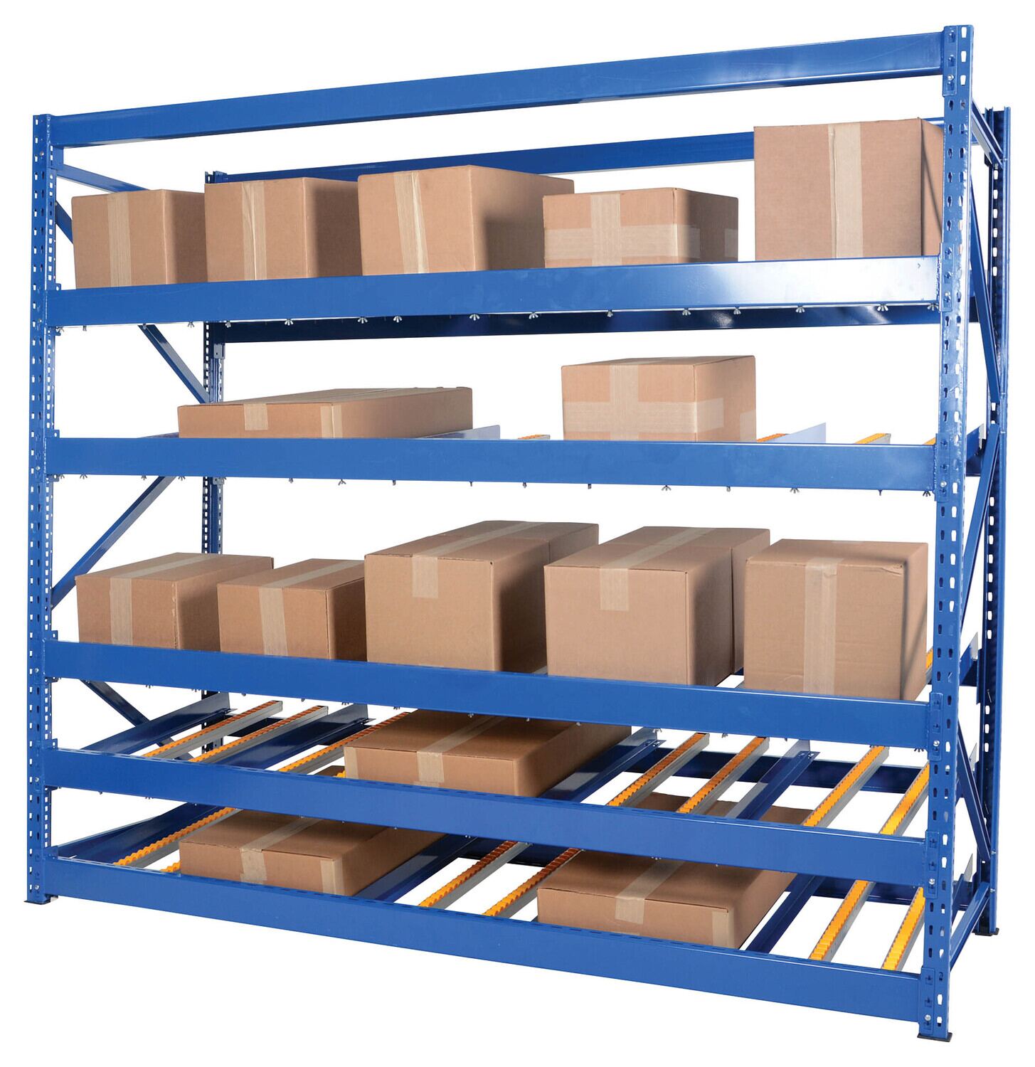  Steel Carton Flow Rack 3 Ft. Length 5 Level 1,000 Lb. Capacity