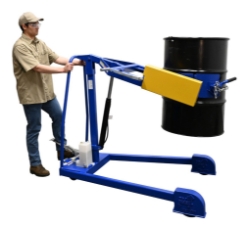 Steel Portable Hydraulic Drum Carrier, Rotator and Boom 71-1/4 In. Lift Height 800 Lb. Capacity