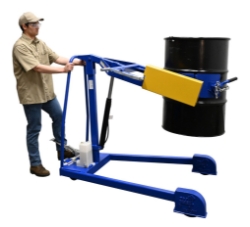 Steel Portable Hydraulic Drum Carrier, Rotator and Boom 71-1/4 In. Lift Height 800 Lb. Capacity