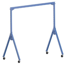 Steel Adjustable Height Gantry Crane with Glass Filled Nylon Casters 15 Ft.Wide x 14 Ft. Max Usable Height 2,000 Lb 