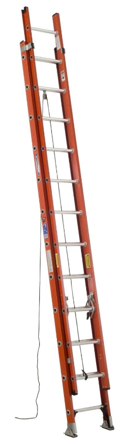 Fiberglass Extension Ladders with Aluminum Rings 24 Step 300 Lb. Capacity