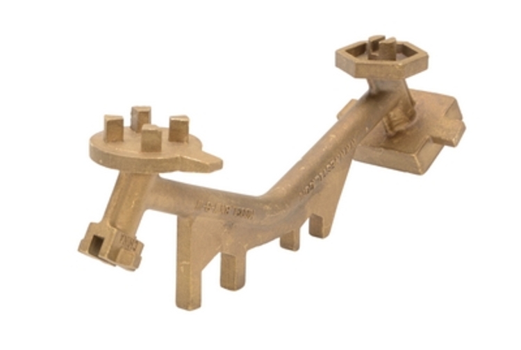 Bronze alloy non-sparking angled drum bung nut wrench for flammable environments