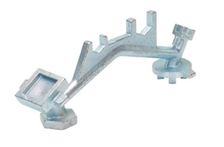 Polished zinc cast steel angled hand drum bung nut wrench